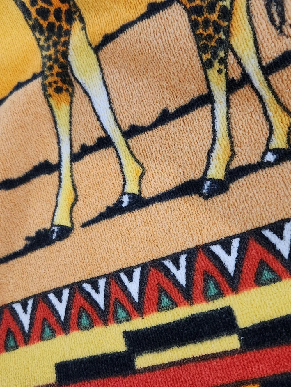 Vintage 90s Hilasal Serengetti African Beach Towel 61x36 Inch Cotton Colorful